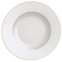 Ver imagem 1 de Jogo 12 Pratos para Pão Porcelana Tramontina Elisa 17cm Borda Dourada Entrada Petiscos Restaurante