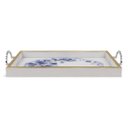 Ver imagem 3 de Bandeja Decorativa Branco com Floral Azul 40x40cm