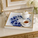 Ver imagem 2 de Bandeja Decorativa Branco com Floral Azul 40x40cm