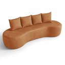 Ver imagem 5 de Sofá 3 Lugares Orgânico 210cm com Almofadas Benin Sintético Pu Caramelo B03 - D’Rossi