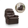 Cadeira Poltrona do Papai Descanso Reclinável Corino Marrom Quarto Sala Decoração - 1
