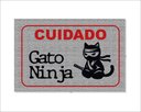 Ver imagem 1 de Tapete Capacho Cuidado Gato Ninja