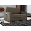 Ver imagem 2 de Sofá Cama Daiane 2 Lugares com Baú Veludo Maserati Marrom Matrix