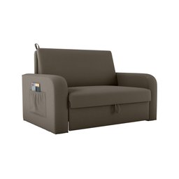 Sofá Cama Daiane 2 Lugares com Baú Veludo Maserati Marrom Matrix - 1