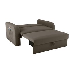 Sofá Cama Daiane 2 Lugares com Baú Veludo Maserati Marrom Matrix - 3