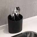 Ver imagem 2 de Escorredor de Talheres Oval Basic 13,8 X 10,5 X 14,4 Cm Preto Coza