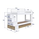 Ver imagem 3 de Beliche Infantil com Escada Nicho e Gavetas Linha Infanto Branco/aveiro Oak Bi004 Completa Móveis