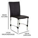 Ver imagem 6 de Cadeira de Alumínio para Mesa de Jantar Preto