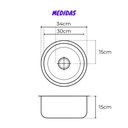 Ver imagem 2 de 30x15 - Cuba Redonda de Inox para Consultórios Odontológicos