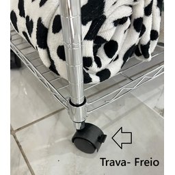 Estante de Aço Cromada Vghome 4 Prateleiras 1,85m com Cabideiro - 4