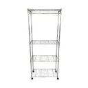 Ver imagem 1 de Estante de Aço Cromada Vghome 4 Prateleiras 1,85m com Cabideiro