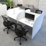 Espaço de Trabalho Call Center para 4 Pessoas 1,87m Brancof5 Cor:branco - 1