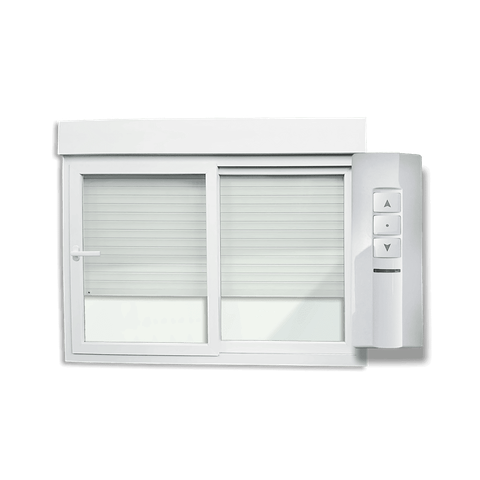 Janela de Correr Pvc Branco Veneziana Integrada Automática Anti Ruído Itec