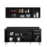 Kit Cozinha Balcão Ágatha e Aéreo com Nicho Aurora 180cm S/ Tampo Preto - Vallisa Decor - 2