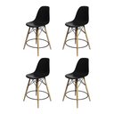 Ver imagem 1 de Kit 4 Banquetas Eames Eiffel de Madeira Assento Preto