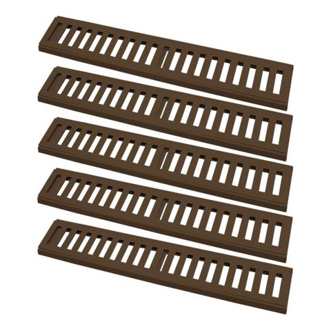 Kit 5 Ralo Grelha Linear Caixilho em Alumínio Marrom 20x50cm
