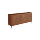 Ver imagem 2 de Buffet Bend 180 cm 4 Portas com Palha Sextavada Incolar Cedro com Pé Preto