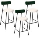 Ver imagem 1 de Kit 03 Banquetas Baixa Bar Cozinha e Sala de Jantar Milão L02 Facto Verde Linho Cru - lyam decor