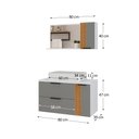 Ver imagem 4 de Gabinete Banheiro Ripado Dolphin 80cm (gabinete+cuba+espelheira+tampo Vidro) Branco / Cinza