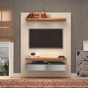 Ver imagem 4 de Painel para Tv até 60 Polegadas 02 Gavetas Espelhadas com Led Off White Freijó Dalla Costa