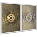 Ver imagem 1 de Kit 2 Quadros Decorativos Abstratos Hachura 24x18cm:moldura Branca