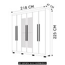 Ver imagem 4 de Guarda Roupa Casal 218cm com Espelho Elegance Nature/alasca - Vila Rica