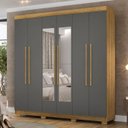 Ver imagem 2 de Guarda Roupa Casal 218cm com Espelho Elegance Nature/alasca - Vila Rica