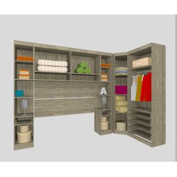 Guarda-Roupa Dormitório Modulado Master Casal Queen 158cm Canto - Avelã Rústico e Areia - Luciane - 2