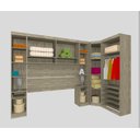 Ver imagem 2 de Guarda-Roupa Dormitório Modulado Master Casal Queen 158cm Canto - Avelã Rústico e Areia - Luciane