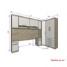 Guarda-Roupa Dormitório Modulado Master Casal Queen 158cm Canto - Avelã Rústico e Areia - Luciane - 4