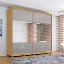 Ver imagem 1 de Guarda Roupa Casal Caio 2 Portas Correr 4 Gavetas com Espelho Naturale-Off White Framar
