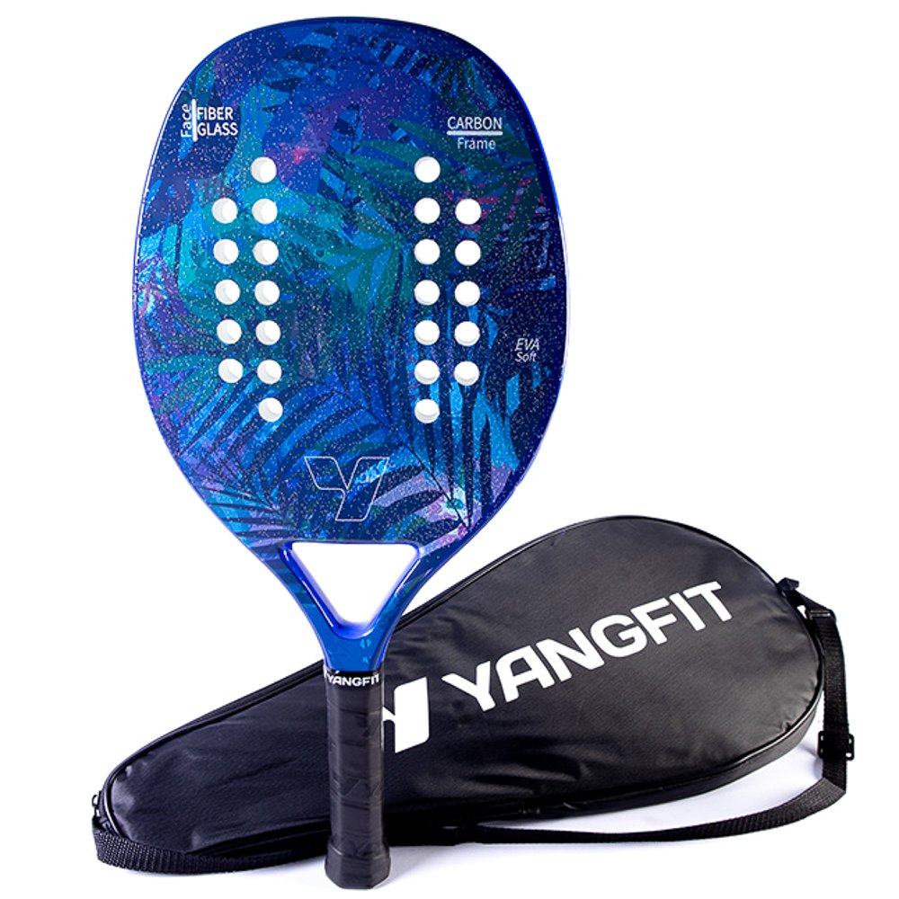 Raquete Beach Tennis Carbono e Fibra de Vidro Yangfit + Capa