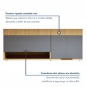 Ver imagem 6 de Cozinha Completa Modulada 4 Peças 7 Portas 3 Gavetas 100% MDF Realeza Premium Cinza/Carvalho/Titânio