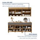 Ver mais imagens de Cozinha Completa Modulada 4 Peças 7 Portas 3 Gavetas 100% MDF Realeza Premium Cinza/Carvalho/Titânio