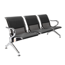 Ver imagem 1 de Cadeira Longarina Preta com Estofado Preto 3 Lugares