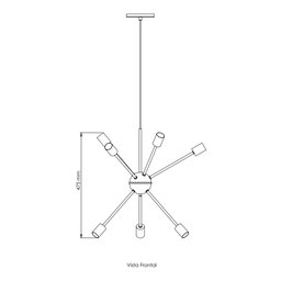 LUSTRE PENDENTE SPUTNIK PRETO - 7