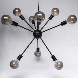 LUSTRE PENDENTE SPUTNIK PRETO - 4