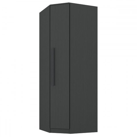 Guarda-roupa Solteiro Modulado Lugano 1 Porta 2 Prateleiras Grafite - Hecol Móveis