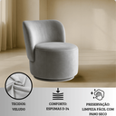 Ver imagem 4 de Poltrona Orgânica Redonda Estofada Veludo Luxo Moderna Conforto Design P/ Sala Espera Recepção Hall