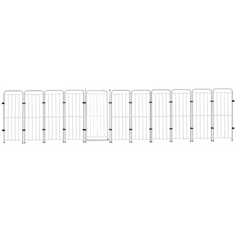 Cercado Cães Cachorros Pets com 10 Módulos + Portão Preto Branco Divisor de Ambientes Branco
