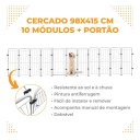 Ver imagem 3 de Cercado Cães Cachorros Pets com 10 Módulos + Portão Preto Branco Divisor de Ambientes Branco