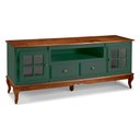 Ver imagem 1 de Rack para Sala Pés Luis Xv 2 Portas 2 Gavetas Nicho Hannover 60812 Linz Móveis - Verde Musgo/imbuia