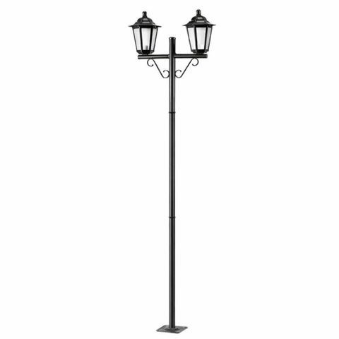 Kit 12 Postes Luminárias para Jardim Preto Clássico Colonial 1,61m Alumínio Lente Fosca Grega