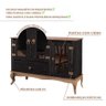 Aparador Rústico Madeira Maciça 3 Portas Vidro Preto Garapa D125 Denk - 5