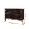 Aparador Rústico Madeira Maciça 3 Portas Vidro Preto Garapa D125 Denk - 4