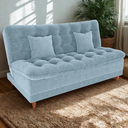 Ver imagem 1 de Sofa Cama 2 Lugares 185 Cm Duda Tecido Boucle F495 Azul Milani Store