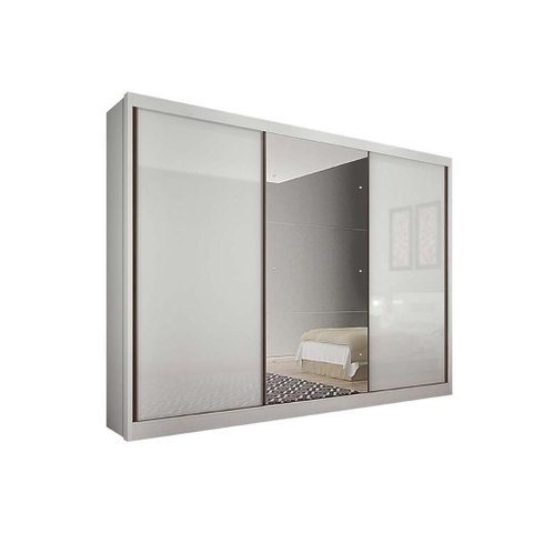 Guarda Roupa Solteiro 3 Portas (1 C- Espelho) e 6 Gavetas Toulon-sonetto Plus Branco - Novo