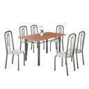 Ver imagem 2 de Conjunto para Sala de Jantar com 6 Cadeiras Lívia Arabesco/Prata