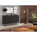 Ver imagem 2 de Aparador Buffet 4 Portas Suspenso Veneza Multimóveis V3594 Preto Preto