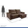 Sofá 4 Lugares Retrátil e Reclinável 250cm Porto  Veludo  - 2